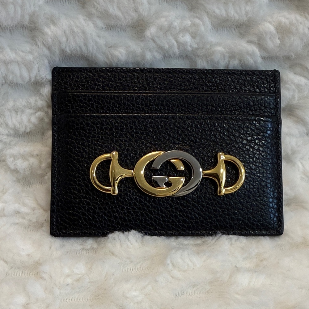 Gucci Zumi Leather Card Holder-570679-Authentic-EUC